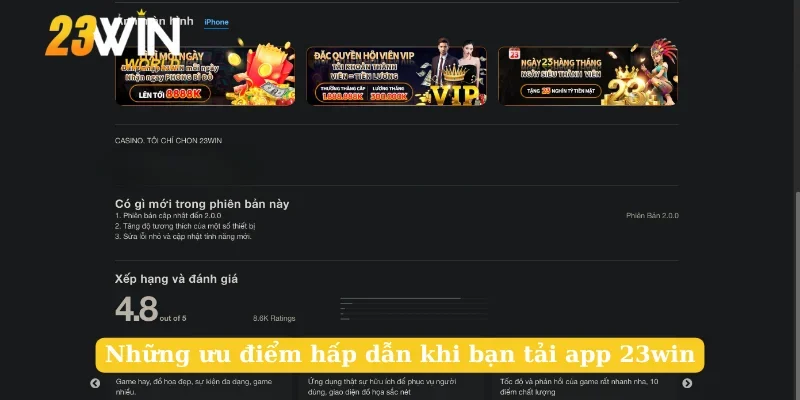 Những ưu điểm hấp dẫn khi bạn tải app 23win