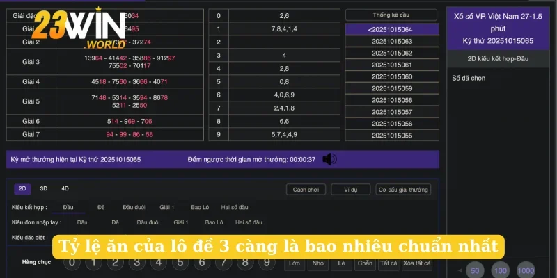 Tỷ lệ ăn của lô đề 3 càng là bao nhiêu chuẩn nhất